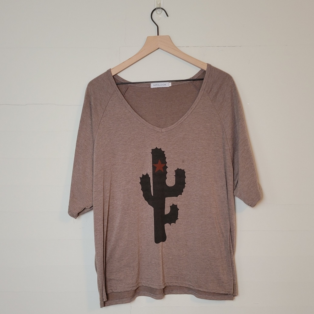 Misslook | Brown Cactus Tee